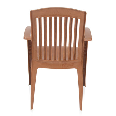 Nilkamal Heritage Plastic Arm Chair (Pear Wood)