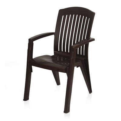Nilkamal Heritage Plastic Arm Chair (Weather Brown)