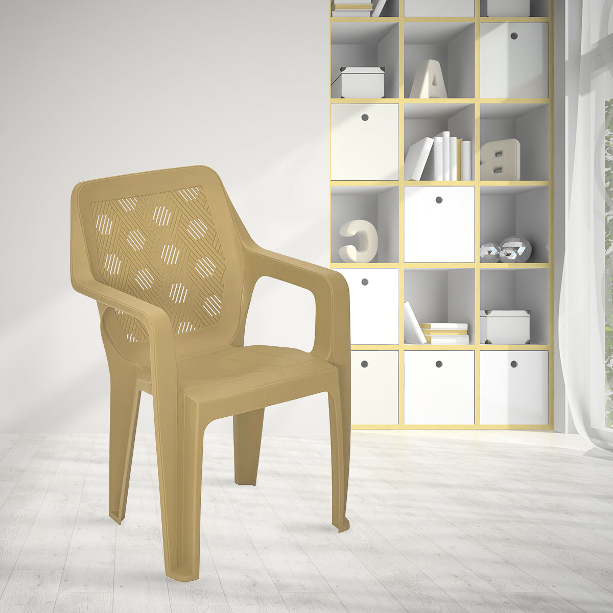Nilkamal Hexa Plastic Chair with Arm Rest