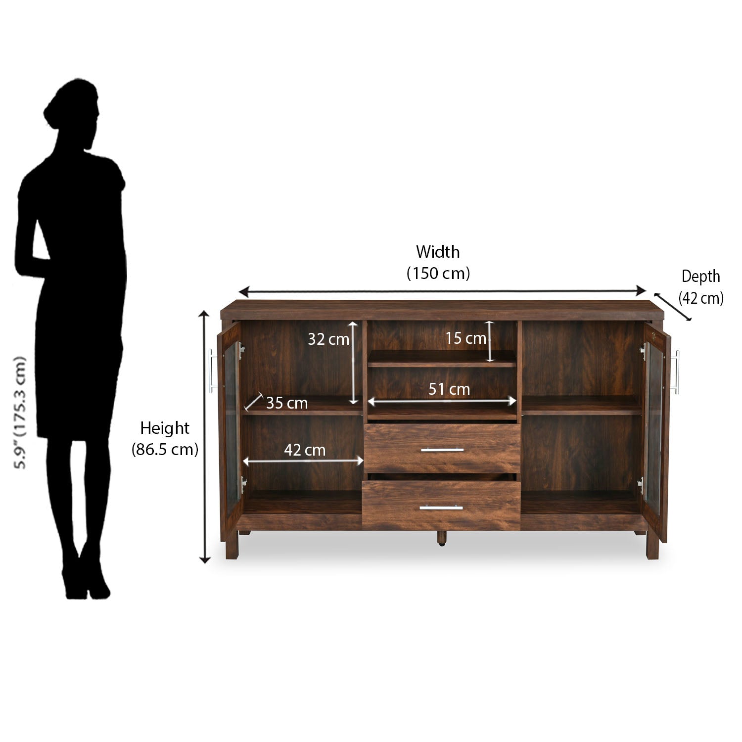 Nilkamal Hubert Kitchen Crockery (Wenge) Nilkamal Furniture