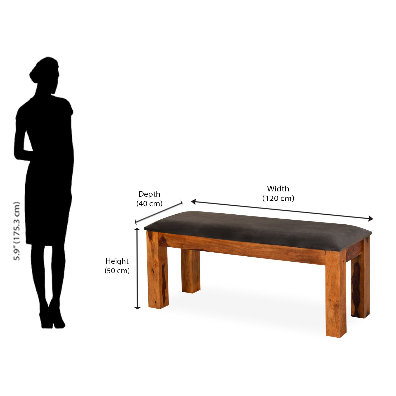 Nilkamal Hulk Multi Use Medium Sitting Bench for Living Room | Dining Room (Honey)