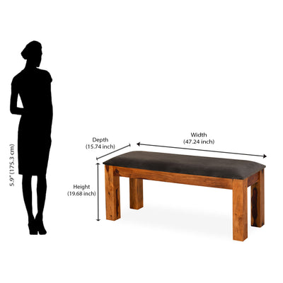 Nilkamal Hulk Multi Use Medium Sitting Bench for Living Room | Dining Room (Honey)