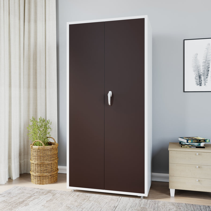 Nilkamal Alaska 2 Door Wardrobe (Brown/White)