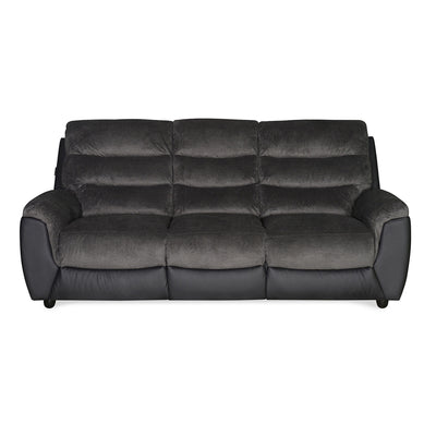 Nilkamal Chris Fabric 3 Seater Sofa (Black / Grey)