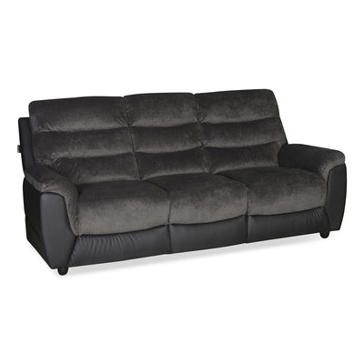 Nilkamal Chris Fabric 3 Seater Sofa (Black / Grey)