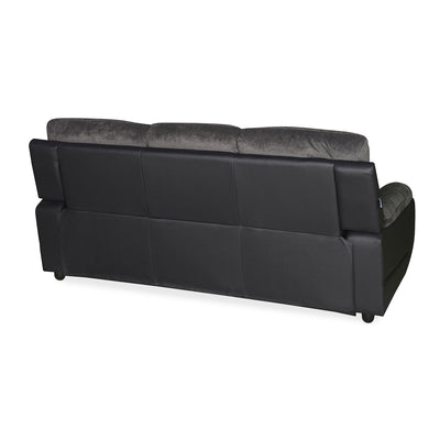 Nilkamal Chris Fabric 3 Seater Sofa (Black / Grey)