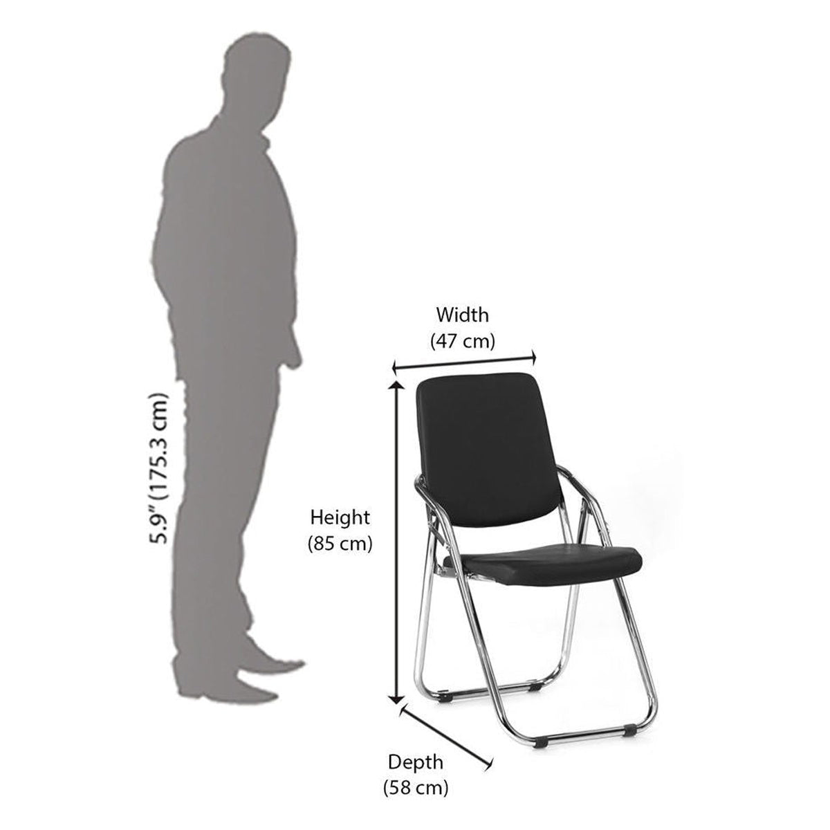 Nilkamal Hardy Folding Chair (Black)