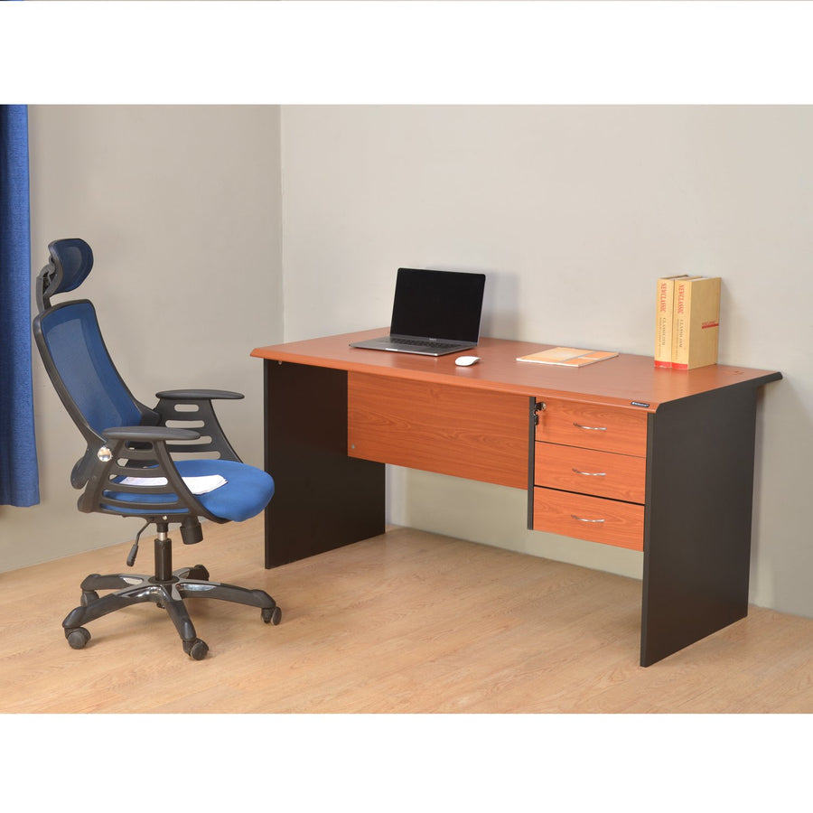Nilkamal Illinios Office Table (Cherry/Black)