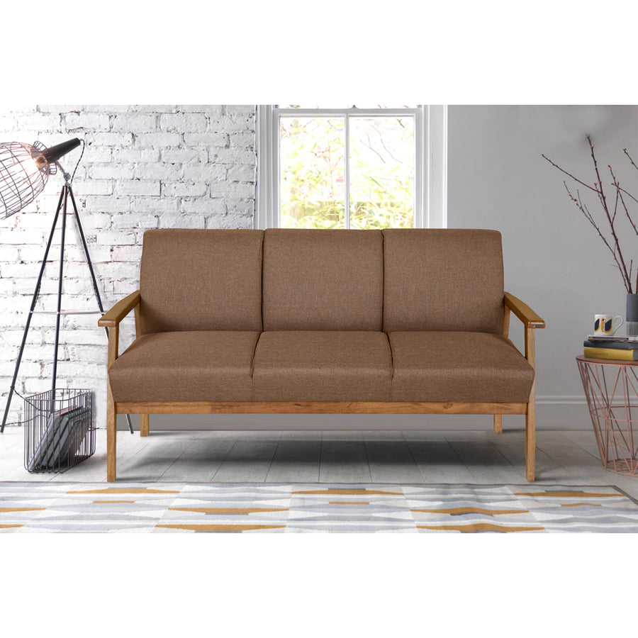 Nilkamal Layla 3 Seater Sofa Light (Walnut)