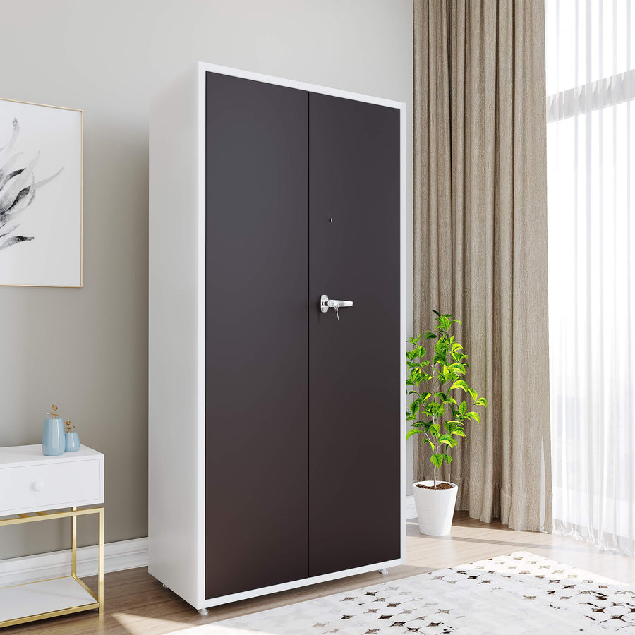 Nilkamal Olymipia 2 Door Wardrobe (Brown / White)