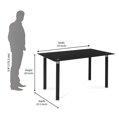Nilkamal Isaac 6 Seater Dining Table (Black)