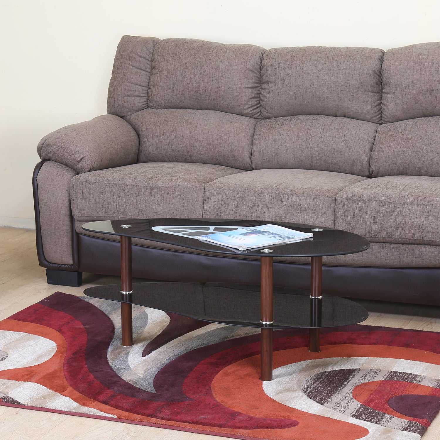 Nilkamal Stuart Center Table (Black / Walnut)