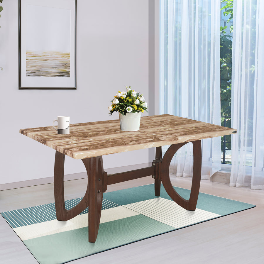 Nilkamal Veri 6 Seater Dining Table (Walnut)