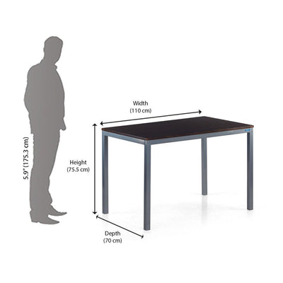 Nilkamal Wigo 4 Seater Dining Table Set (Black)