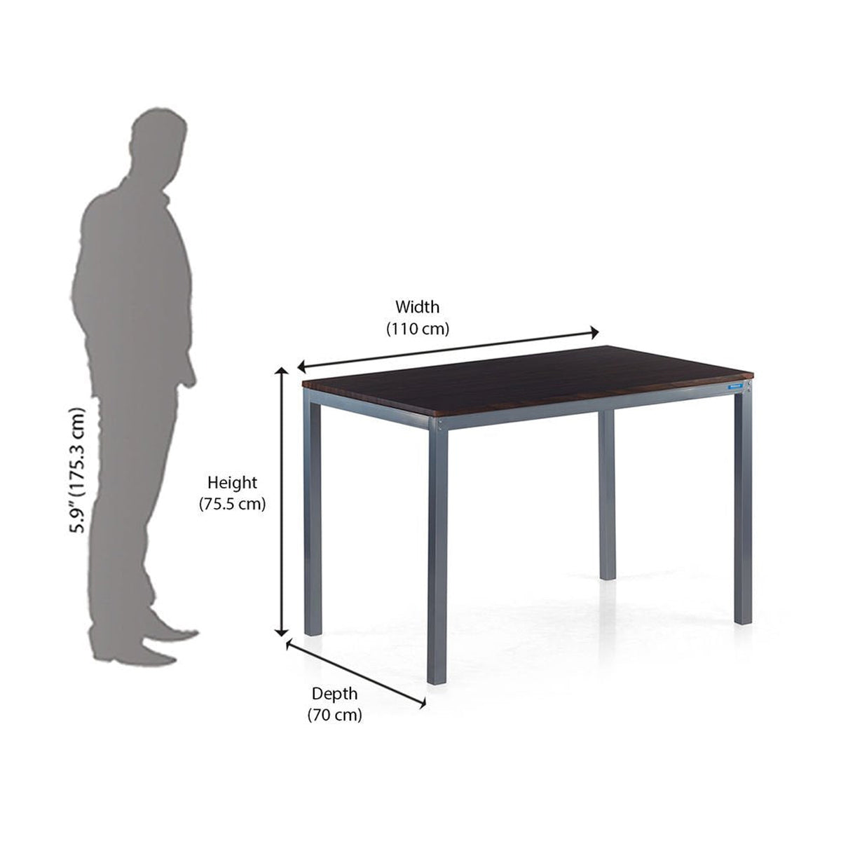 Nilkamal Wigo 4  Seater Dining Set (Walnut)
