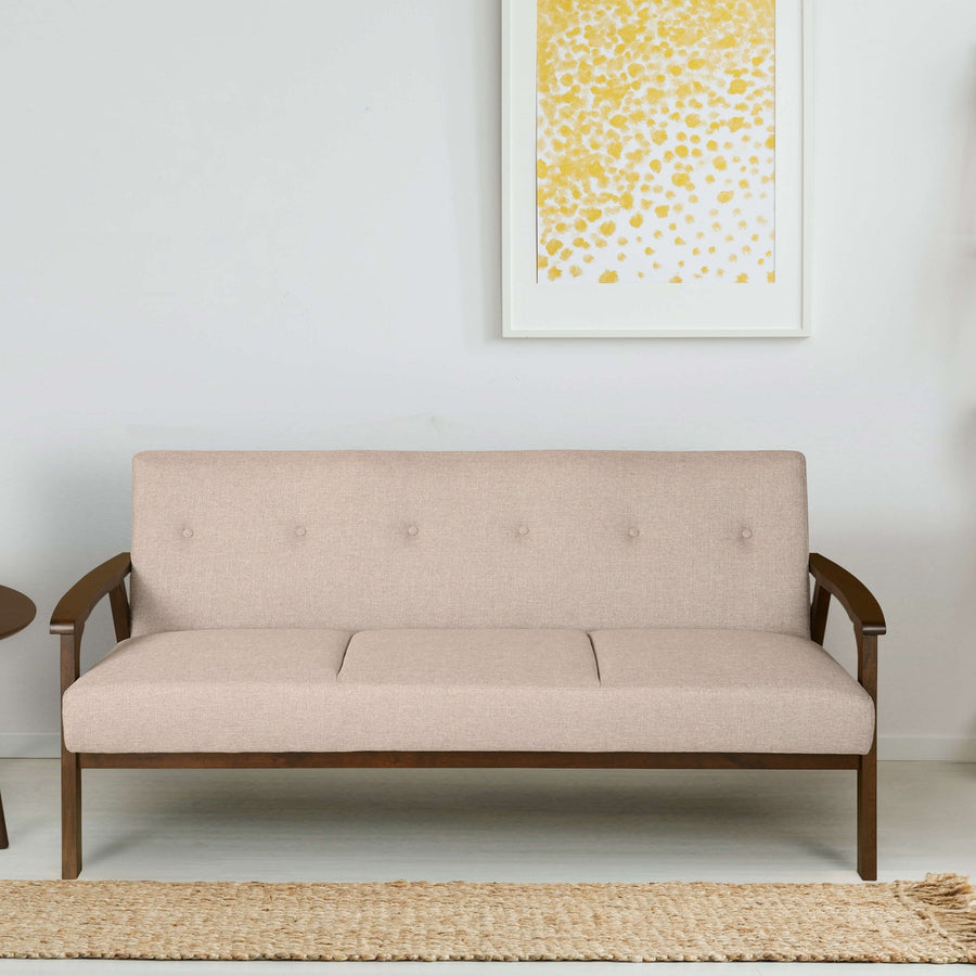 Nilkamal Zoey 3 Seater Sofa - Dark Walnut
