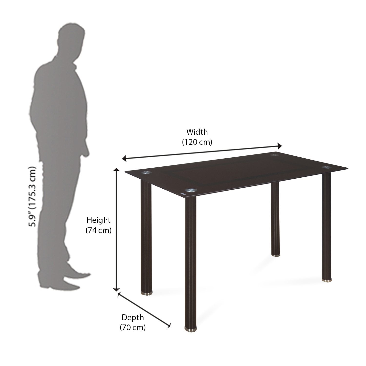 Nilkamal Joseph 4 Seater Dining Table (Brown)