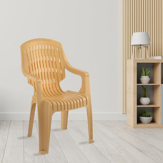 Nilkamal CHR2230 Plastic Arm Chair (Marble Beige)