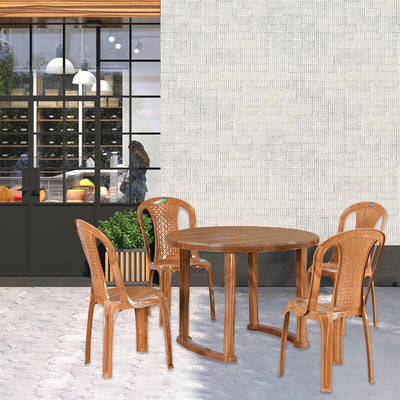 Nilkamal Meridian Kross Leg 4 Seater Dining Set