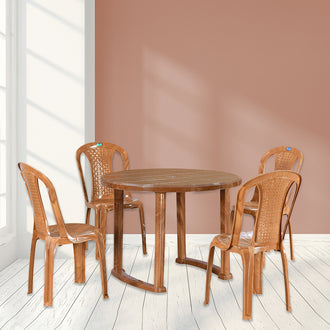 Nilkamal Meridian Kross Leg 4 Seater Dining Set