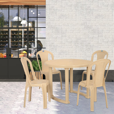 Nilkamal Meridian Kross Leg 4 Seater Dining Set