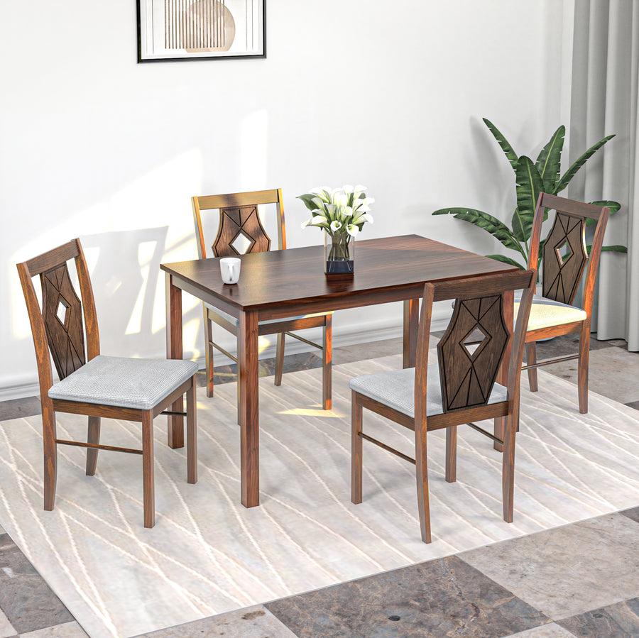 Nilkamal Nicole 4 Seater Dining Set (Antique Cherry)