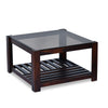 Nilkamal Kylie Glass Top Solid Wood Coffee Table (Walnut)