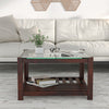 Nilkamal Kylie Glass Top Solid Wood Coffee Table (Walnut)