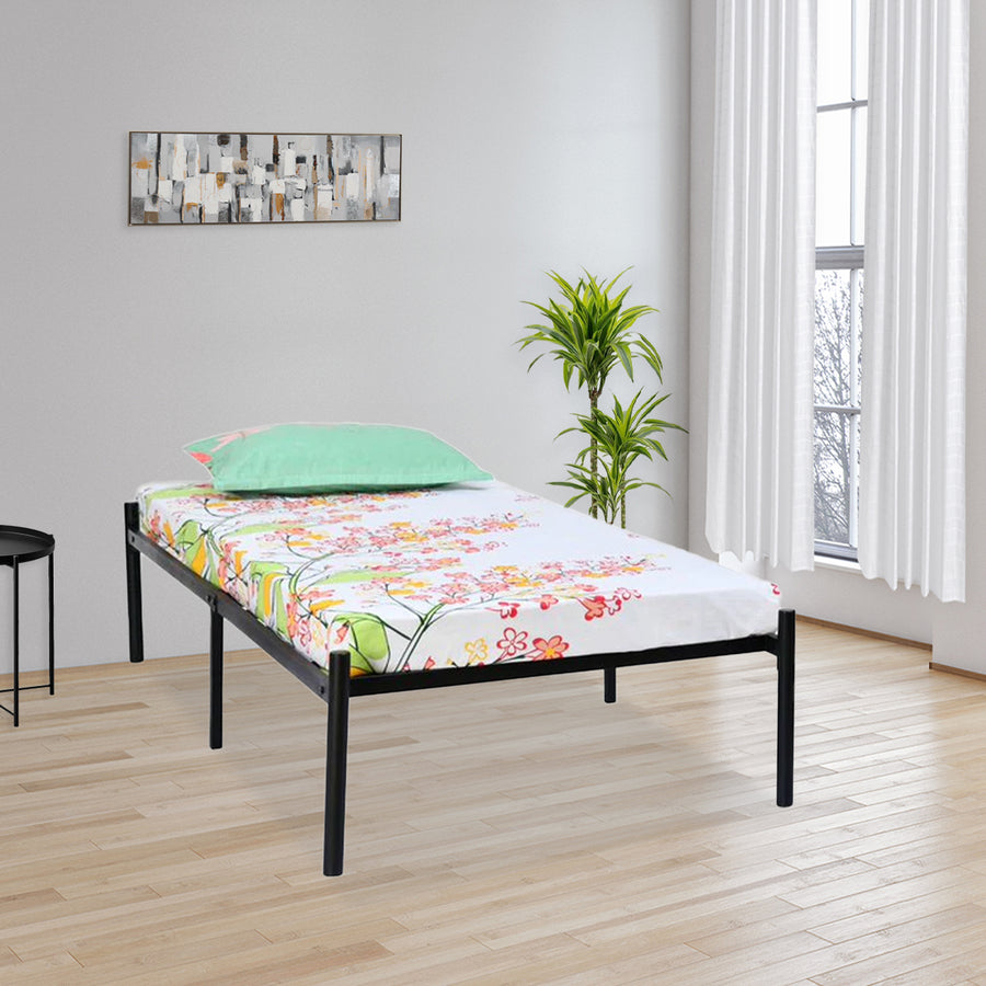 Nilkamal Brawny Metal Single Bed (Black)