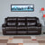 Nilkamal Commander 3 Seater PVC Recliner Sofa (Brown)