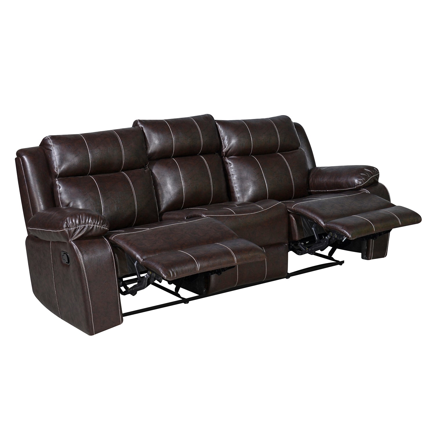 Nilkamal Commander 3 Seater PVC Recliner Sofa (Brown)