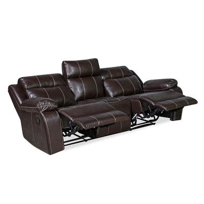 Nilkamal Commander 3 Seater PVC Recliner Sofa (Brown)