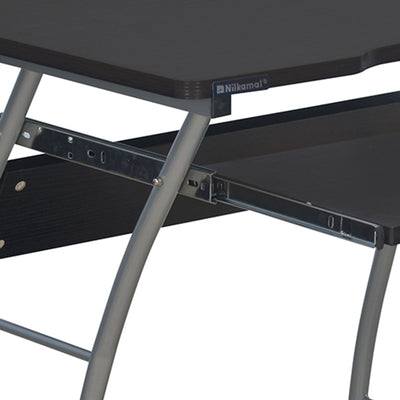 Nilkamal Leo Computer Table (Black / Walnut)