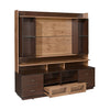 Nilkamal Leron Wall Unit (Walnut) - Slight Side View With Open Drawer