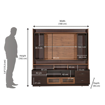 Nilkamal Leron Wall Unit (Walnut)