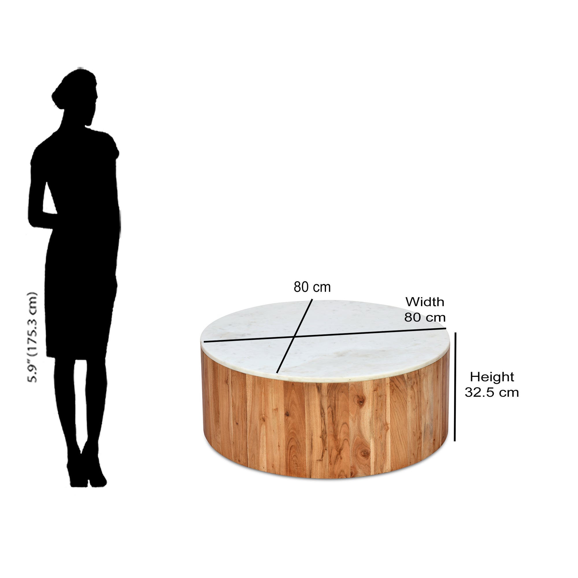 Nilkamal Oaken Marble Coffee Table (White)