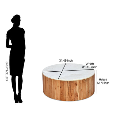 Nilkamal Oaken Marble Coffee Table (White)