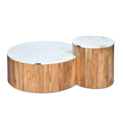 Nilkamal Oaken Marble Coffee Table (White)