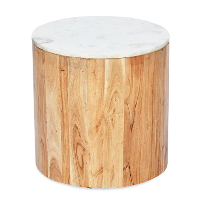 Nilkamal Oaken Marble Side Table (White)