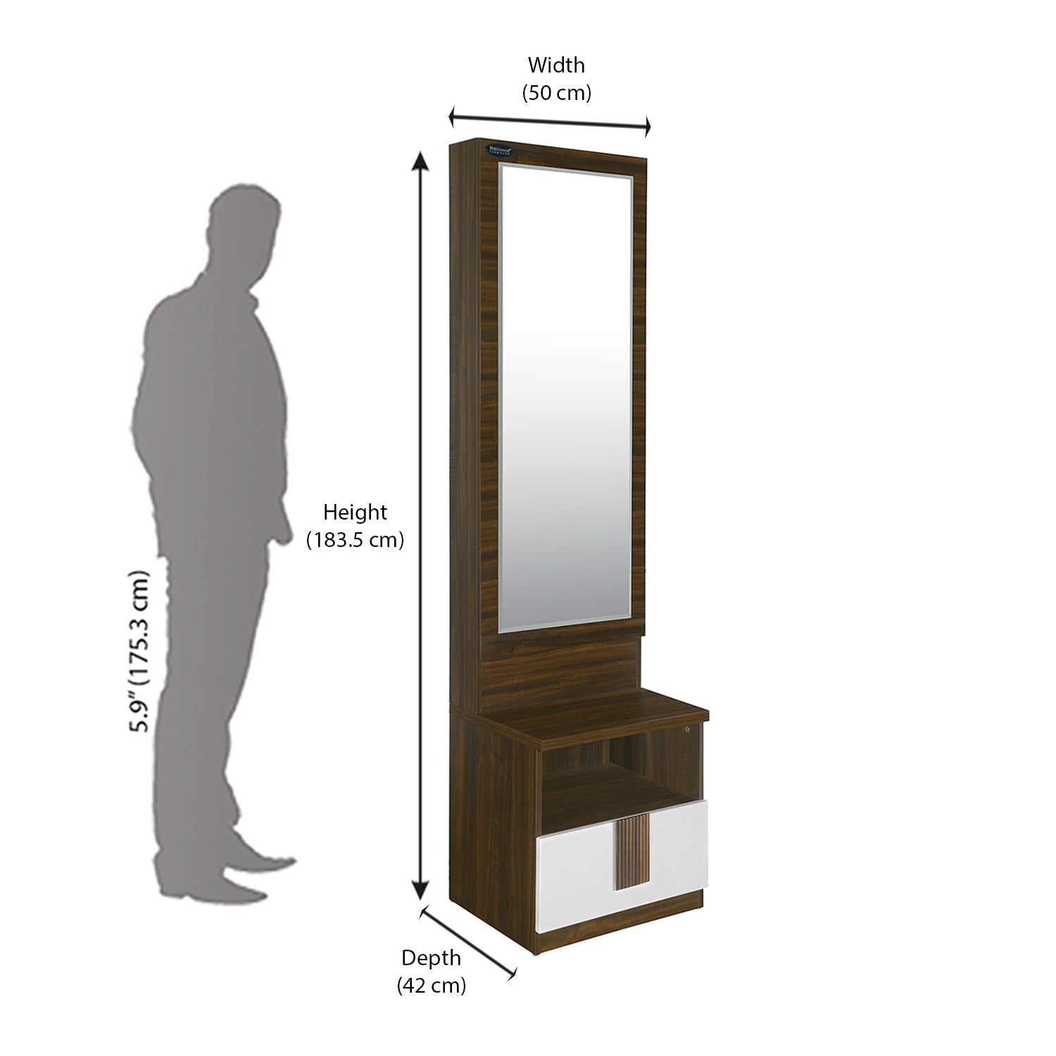 Nilkamal Lodgy Dressing Table Brown Nilkamal Furniture