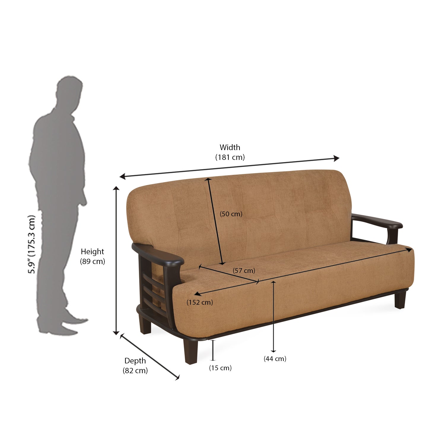 Nilkamal wooden sales sofa