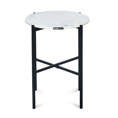 Nilkamal Otrac Marble Side Table (White)