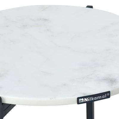 Nilkamal Otrac Marble Side Table (White)