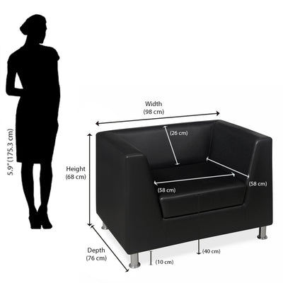 Nilkamal Russo 1 Seater Sofa (Cola Black)
