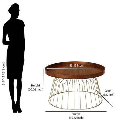 Nilkamal Tamas Coffee Table (Honey Brass)