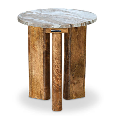 Nilkamal Taurus Marble Side Table (Natural / Honey)