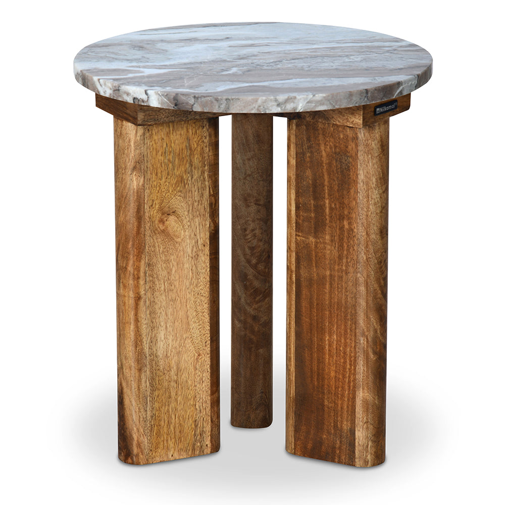 Nilkamal Taurus Marble Side Table (Natural / Honey)