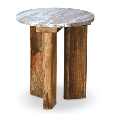 Nilkamal Taurus Marble Side Table (Natural / Honey)
