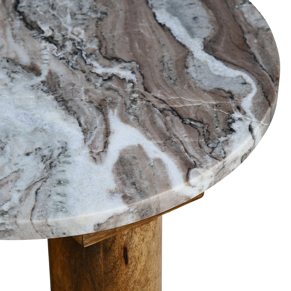 Nilkamal Taurus Marble Side Table (Natural / Honey)