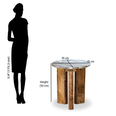Nilkamal Taurus Marble Side Table (Natural / Honey)